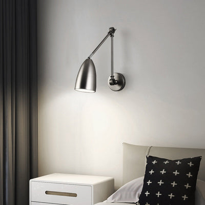Zeitgenössische industrielle schwenkbare Kegel Metall 1-Licht Wandleuchte Lampe für Schlafzimmer 