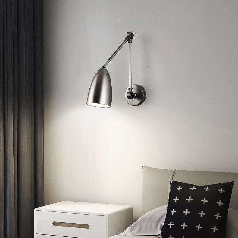 Zeitgenössische industrielle schwenkbare Kegel Metall 1-Licht Wandleuchte Lampe für Schlafzimmer 