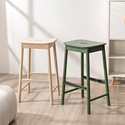 Repose-pieds rectangulaire en bouleau minimaliste moderne pour tabouret de bar pour salle à manger 