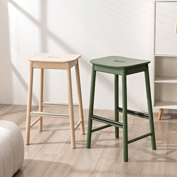 Repose-pieds rectangulaire en bouleau minimaliste moderne pour tabouret de bar pour salle à manger 