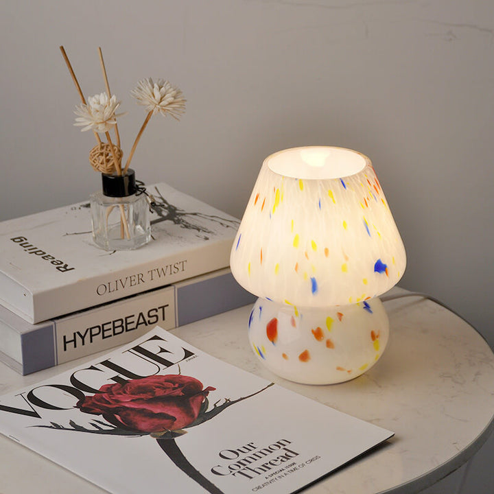 Moderne kreative Aquarell-Pilz-Glas 1-Licht-Tischlampe 