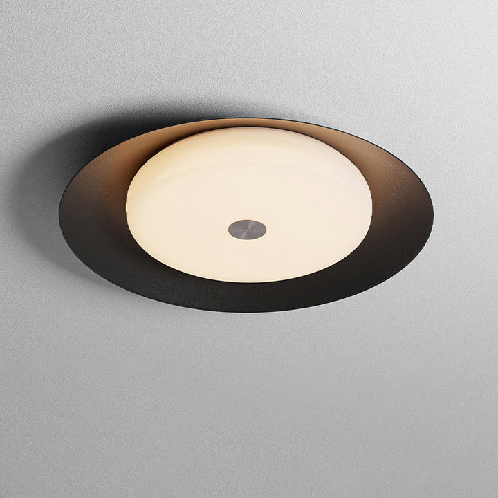 Plafonnier semi-encastré LED en aluminium acrylique cuivre rond contemporain scandinave pour salon 
