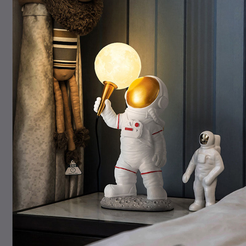 Zeitgenössische kreative Cartoon Astronaut Harz ABS 1-Licht Wandleuchte Lampe für Schlafzimmer 