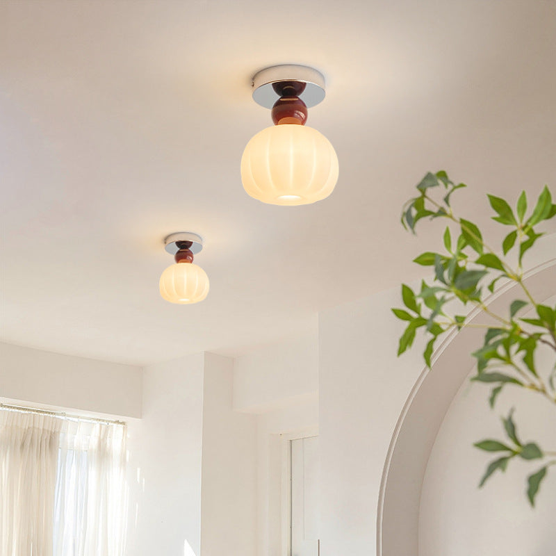 Zeitgenössische kreative Blume Eisen Acryl 1-Licht Semi-Flush Mount Deckenleuchte für Flur 