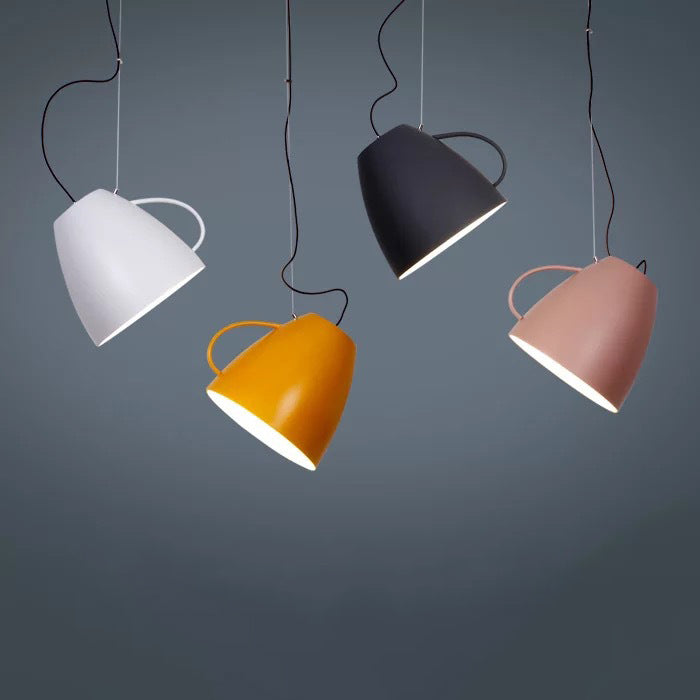 Contemporary Nordic Cup Shape Aluminum 1-Light Pendant Light For Living Room
