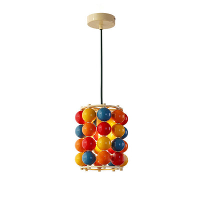 Zeitgenössische skandinavische bunte Magic Bean Eisen 1-Licht Pendelleuchte für Wohnzimmer 