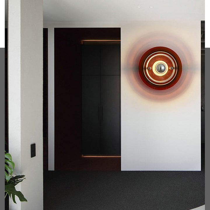 Lampe murale à une lumière en fer et acrylique, soucoupe volante multicouche minimaliste moderne pour salon 