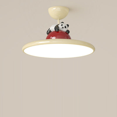 Zeitgenössische kreative Cartoon Panda Elefant Eisen Acryl LED Semi-Flush Mount Deckenleuchte für Schlafzimmer 