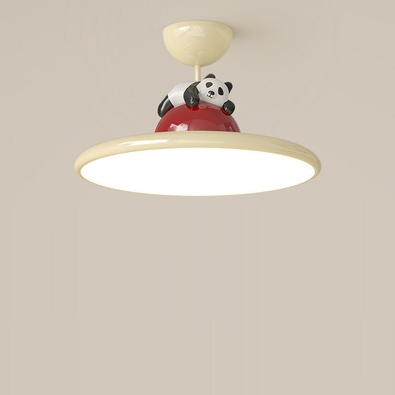 Zeitgenössische kreative Cartoon Panda Elefant Eisen Acryl LED Semi-Flush Mount Deckenleuchte für Schlafzimmer 