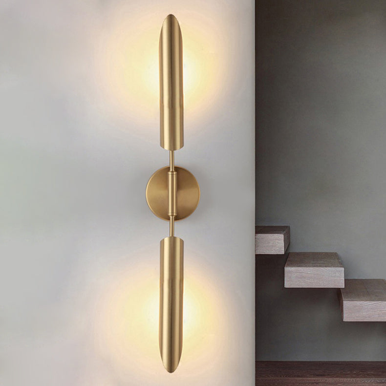 Applique murale contemporaine de luxe à double tige en fer 1/2 lumière pour salon 