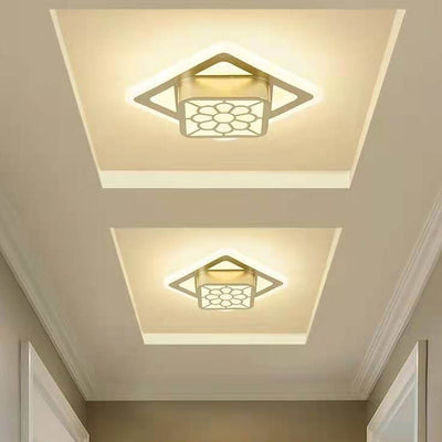 Luz de techo empotrada LED geométrica cuadrada floral de lujo moderno 