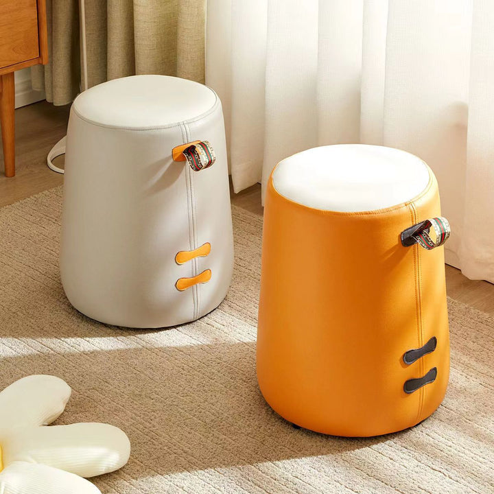 Zeitgenössischer Einfachheits-Zylinderstoff-Pouf-Niedrighocker für das Wohnzimmer 