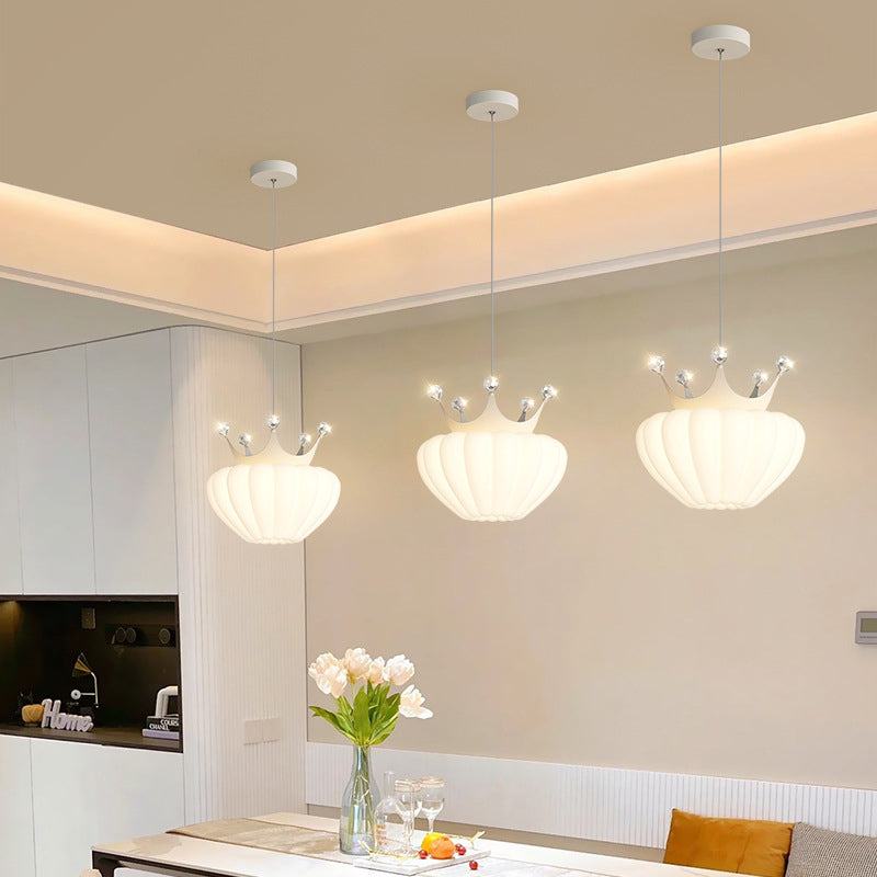 Lámpara colgante LED de cristal con corona de nube creativa contemporánea para dormitorio 