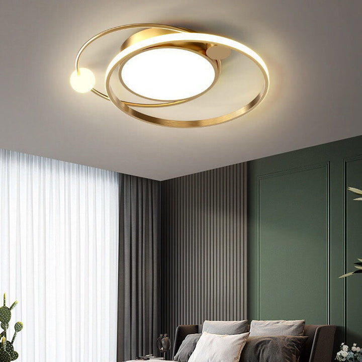 Zeitgenössische Einfachheit Acryl Dual Kreis Ring Hardware LED Unterputz Deckenleuchte für Schlafzimmer 