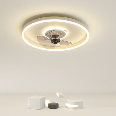 Nordischer minimalistischer runder unsichtbarer LED-Deckenventilator 