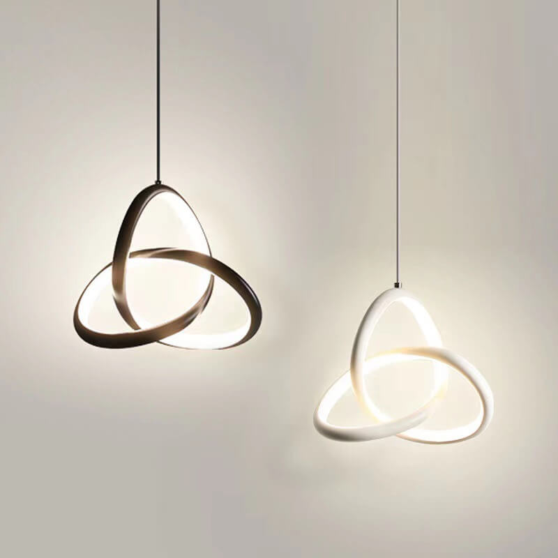 Moderne minimalistische dreieckige ringförmige Pendelleuchte aus Aluminium und Silikon mit LED 