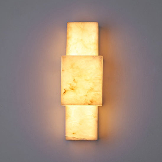 Moderne minimalistische rechteckige Metall Marmor LED Wandleuchte Lampe für Wohnzimmer 
