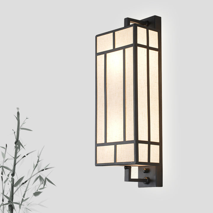 Lámpara Aplique de Pared de 1 Luz de Hierro con Pantalla de Tela Rectangular Retro Contemporánea para Comedor 