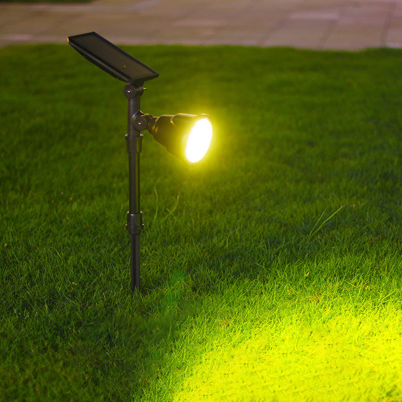 Projecteur LED Solaire Étanche en ABS Industriel Contemporain pour Pelouse avec Piquet pour Patio Extérieur 