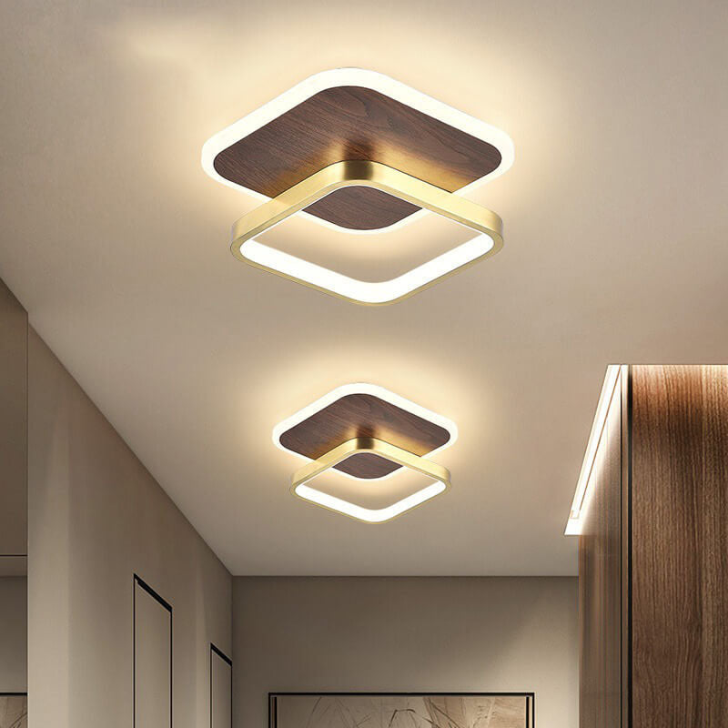 Lumière de Plafond Semi-Encastrée LED Carrée Circulaire en Aluminium Minimaliste Moderne 