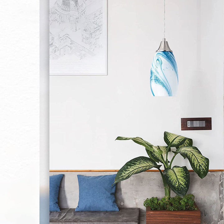 Lumière suspendue moderne simple en marbre longue à 1 ampoule 