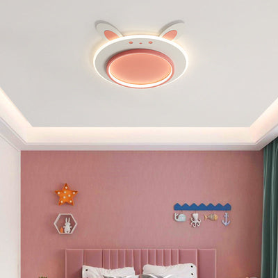 Moderne Einfachheit Kinder Eisen Acryl Kaninchen Runde LED Unterputz Deckenleuchte Für Schlafzimmer 