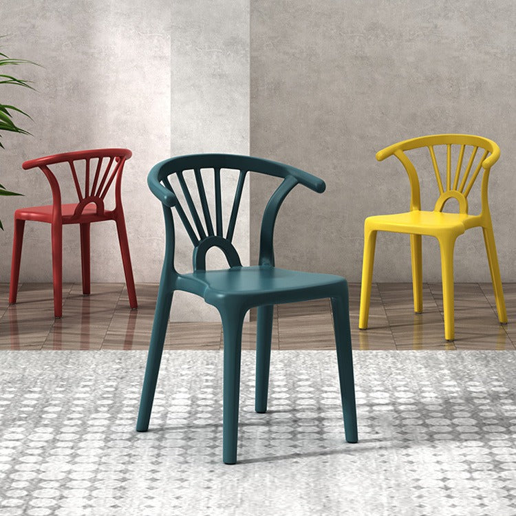 Chaise de salle à manger empilable en plastique Arc scandinave contemporain avec dossier pour salle à manger 
