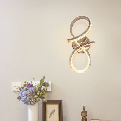 Zeitgenössische kreative Streifen Aluminium Kristall LED Wandleuchte Lampe für Wohnzimmer 