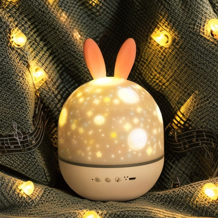 Lampe de table LED ABS ronde pour enfants créatifs contemporains avec lapin et cerf pour chambre 