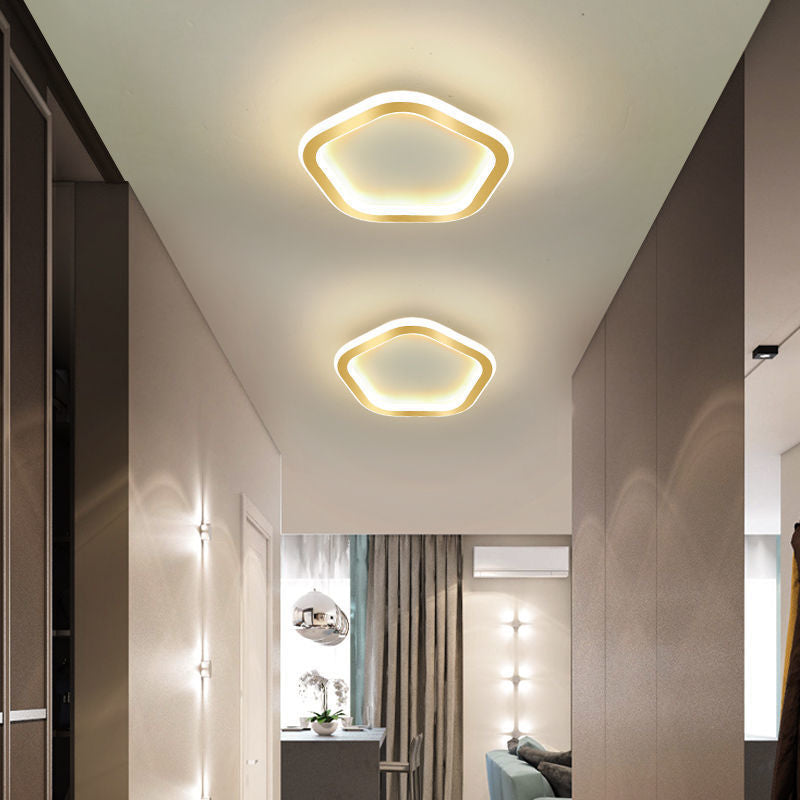 Plafonnier LED en fer géométrique nordique contemporain pour couloir 