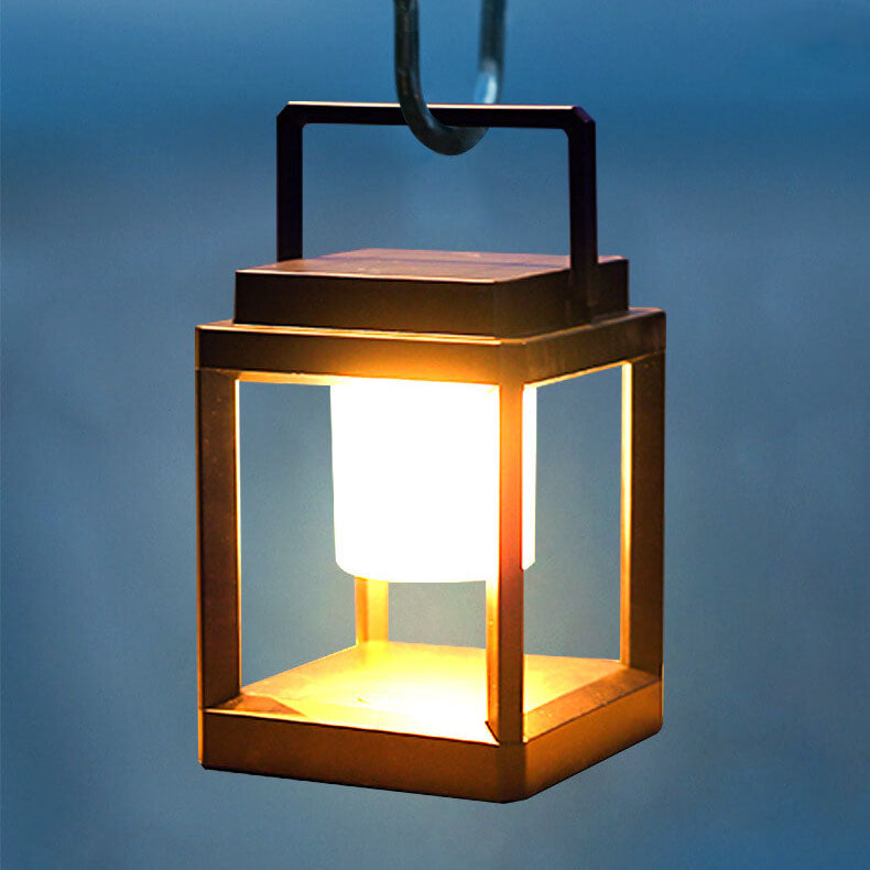Modern Minimalist Solar Camping Square Portable Cage LED Camping Landscape Light For Outdoor