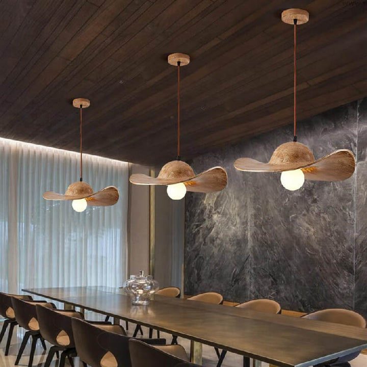 Contemporary Nordic Hat Design Resin 1-Light Pendant Light For Living Room