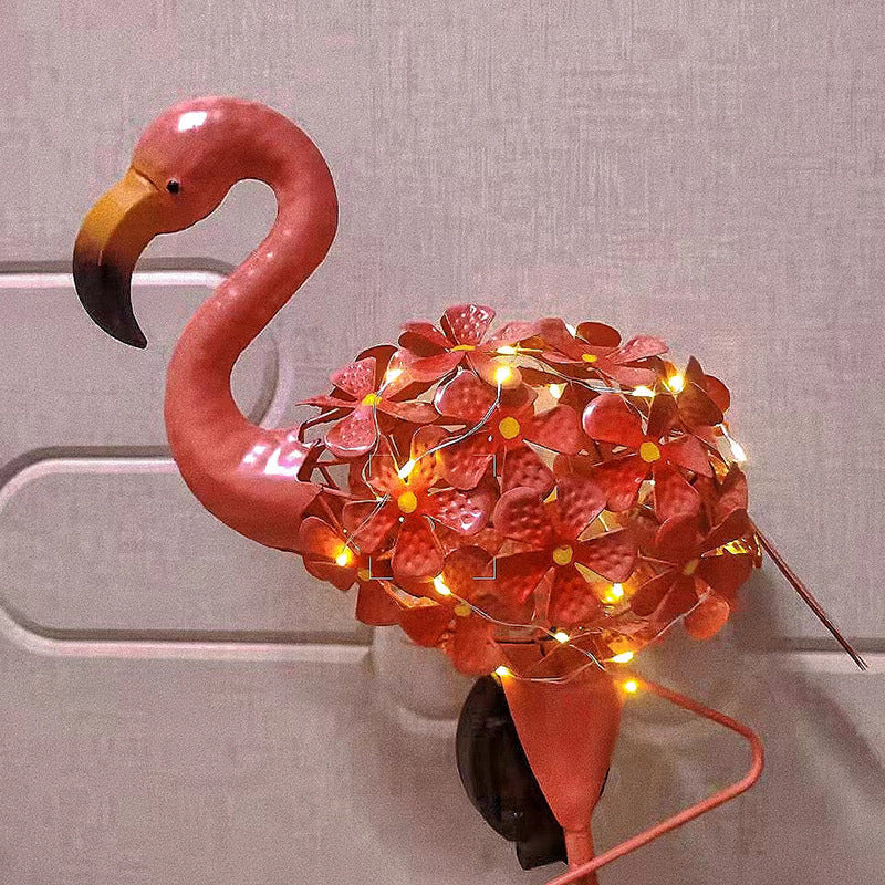 Zeitgenössische kreative wasserdichte Solar Flamingo Eisen LED Outdoor Landschaft Licht für Garten 