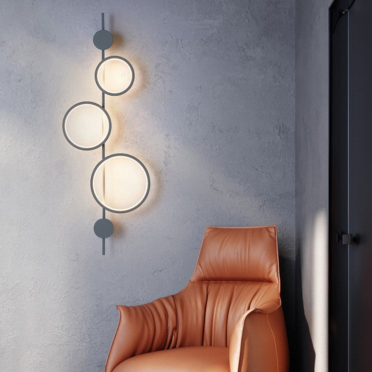 Moderne minimalistische mehrere Kreis Eisen Silikon LED Wandleuchte Lampe für Wohnzimmer 