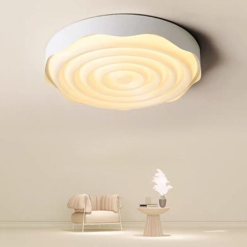 Luz de techo LED montada al ras de hierro acrílico cuadrado geométrico con textura de ondas de agua minimalista moderna para dormitorio 