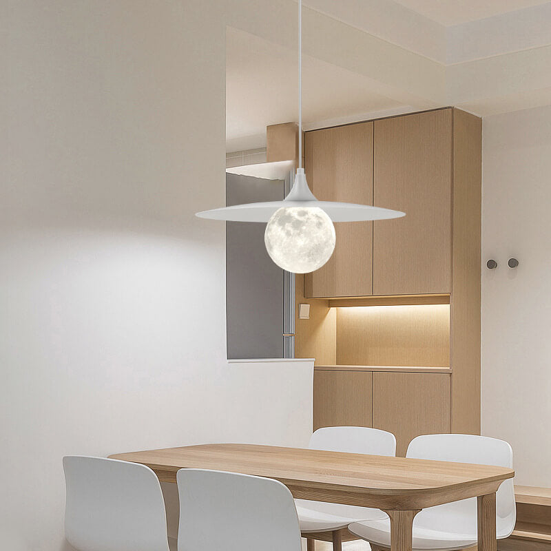 Suspension Luminaire à Bras Oscillant en Dôme en Aluminium Moderne Nordique à 1 Lumière 