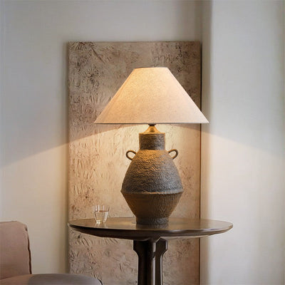 Traditionelle japanische Glaskeramik-Stoff-Tischlampe mit 1 Licht für Wohnzimmer 