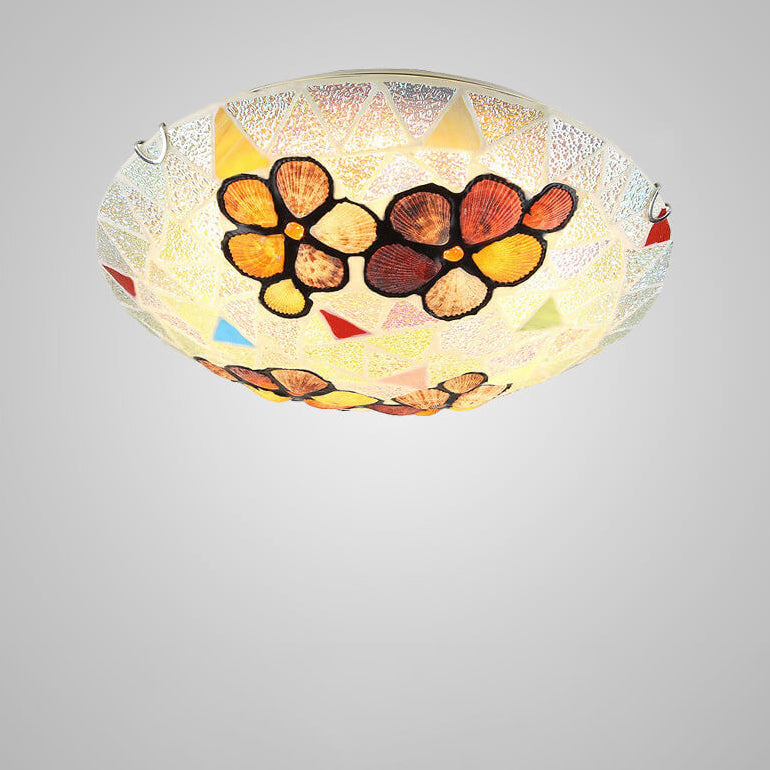 Mediterranean Pastoral Creative Shell Design 2/3/4-Light Flush Mount Ceiling Light