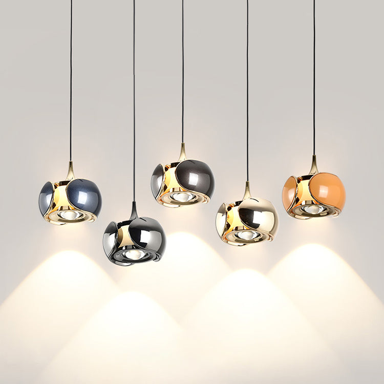 Lustre LED en aluminium ovale minimaliste moderne pour salon 