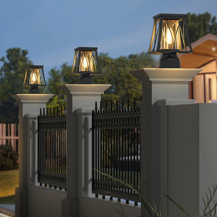 Modern Simplicity Solar Waterproof Stainless Steel Glass Column LED Landscape Lighting Outdoor Light For Garden