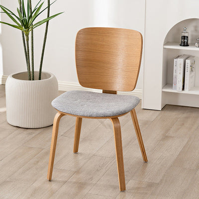 Chaise de salle à manger en bois avec revêtement en cuir PU simplicité contemporaine pour salon 