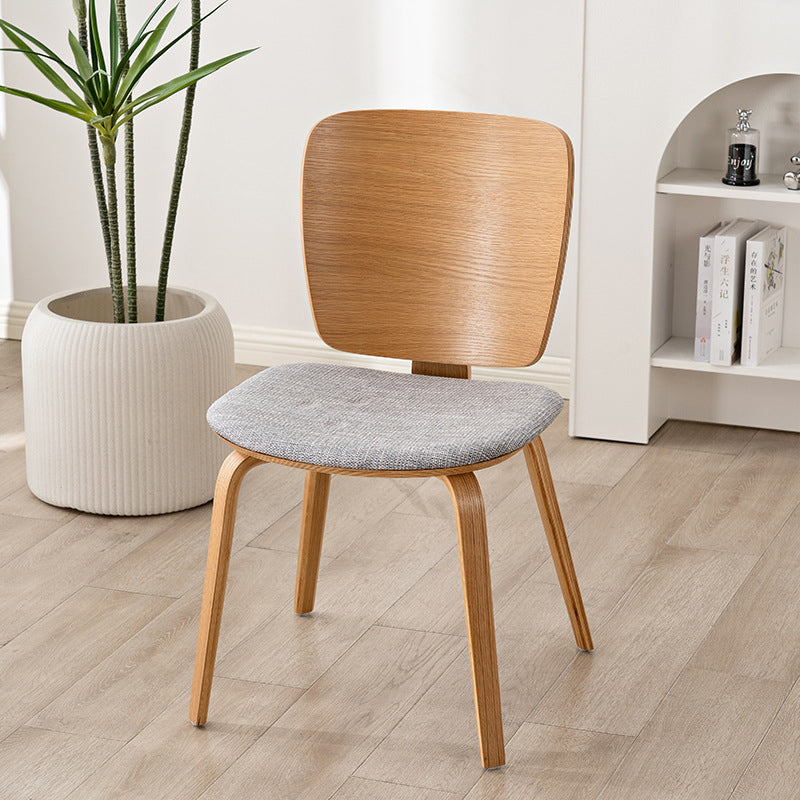 Chaise de salle à manger en bois avec revêtement en cuir PU simplicité contemporaine pour salon 