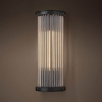 Vintage Minimalist Half-Cylinder Crystal 1-Light Wall Sconce Lamp