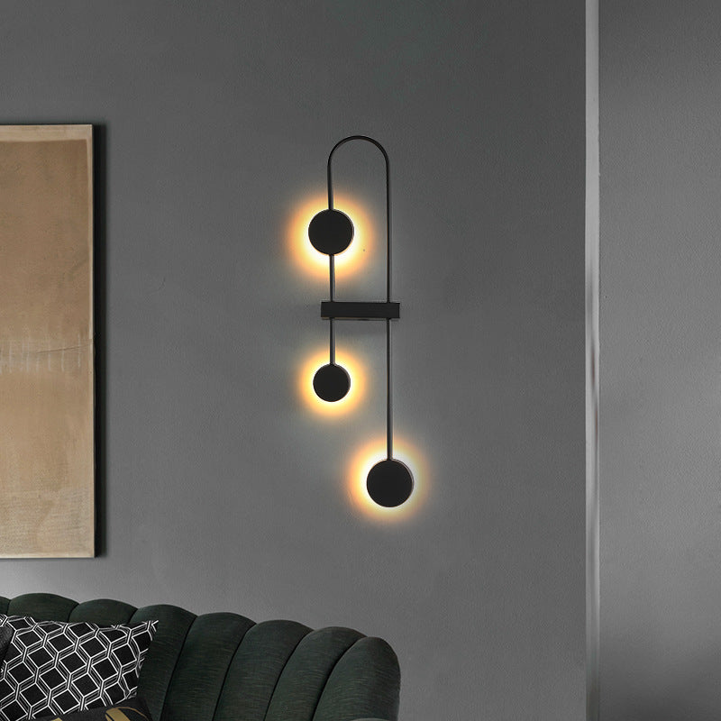 Applique murale LED en métal acrylique géométrique ronde nordique contemporaine pour couloir 