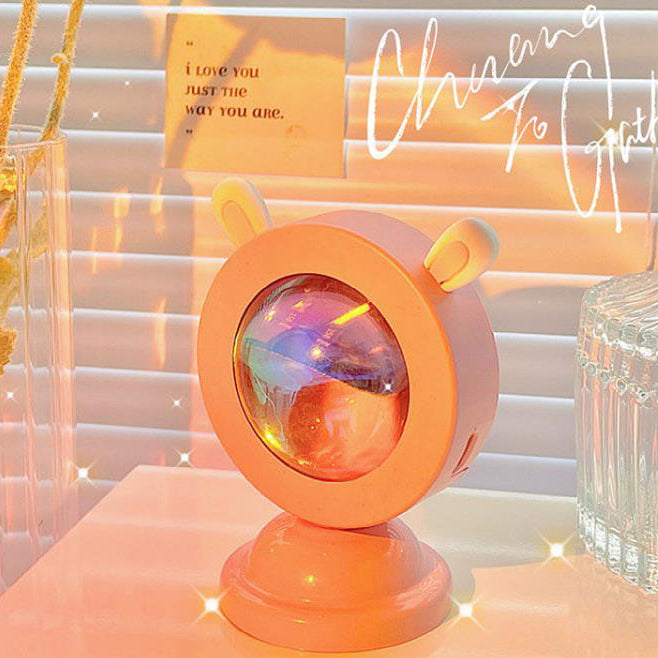 Zeitgenössische kreative rosa Katzenohr-Form LED USB Umgebungslicht Tischlampe für Schlafzimmer 