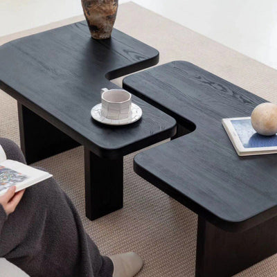 Mesa Auxiliar Rectangular Tradicional Japonesa de Pino de 1 Nivel para Sala de Estar 
