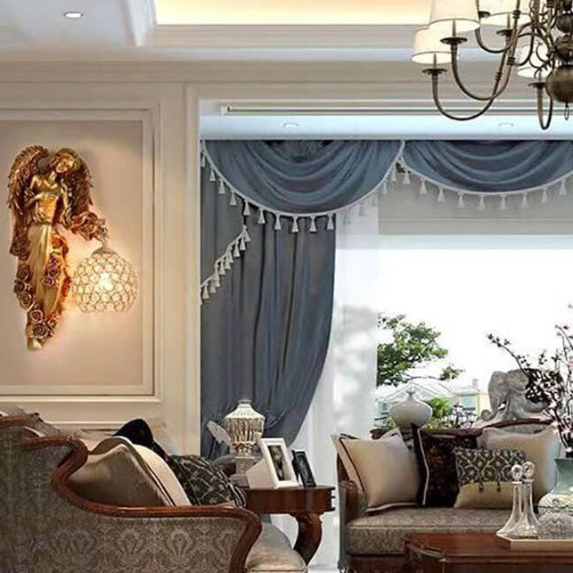 Applique Murale en Résine Cristal 1 Lumière Ange de Luxe Moderne Européen 