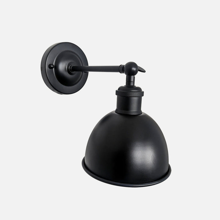 Zeitgenössische industrielle Eisen halbrunde Schatten Rocker Arm 1-Licht Wandleuchte Lampe für Wohnzimmer 