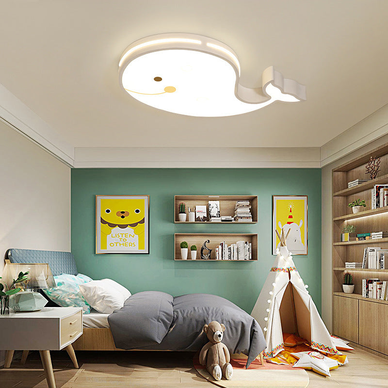 Zeitgenössische kreative Cartoon Whale Acryl LED Kinder Unterputz Deckenleuchte für Schlafzimmer 