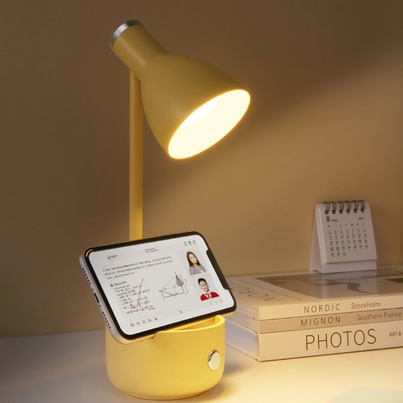 مصباح طاولة LED بلاستيكي ABS بقاعدة دائرية حديثة وبسيطة لغرفة النوم 